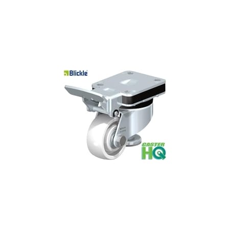 Casterhq 3"x1-1/4" Wheel, Blickle Leveling Caster W/ Integrated Truck Lock HRLK-SPO-75K